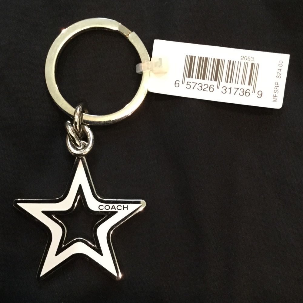Coach Enamel Star Keychain. NWT